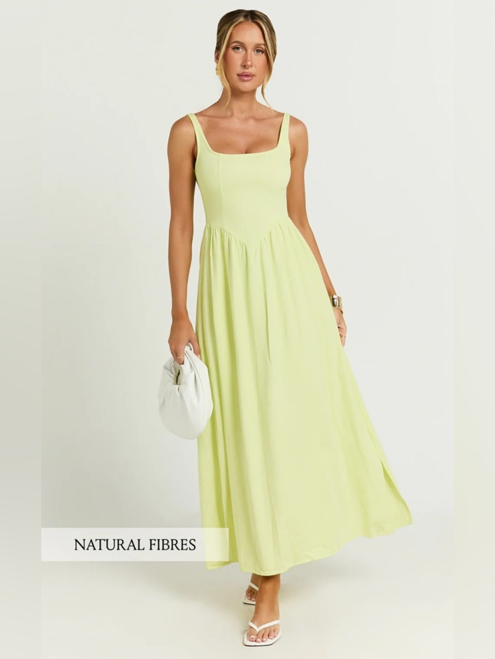NWT Showpo RHAZIYA MIDI DRESS Sleeveless Square-Neck Maxi Dress in Light Lime 8